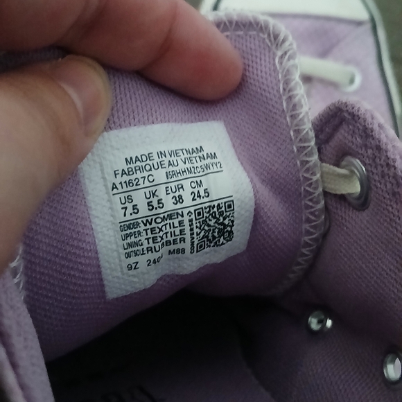 Converse Chuck Taylor All Star Checkered Classic Amythest Sneakers Size 7.5 - Picture 7 of 9